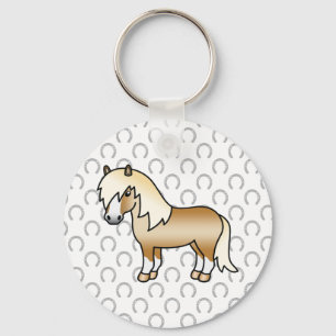 Chaveiro Ilustração do Cartoon Palomino Shetland Pony Cut