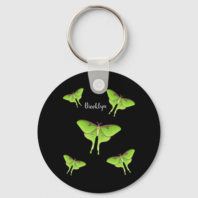 Chaveiro Ilustração do desenho animado de Luna Moth (Frente)