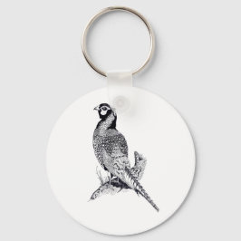 Chaveiro Ilustração do Faisão ao Teclado do botão