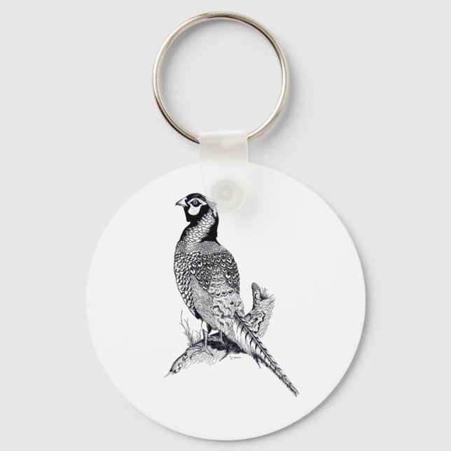 Chaveiro Ilustração do Faisão ao Teclado do botão (Frente)