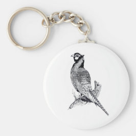 Chaveiro Ilustração do Faisão ao Teclado do botão