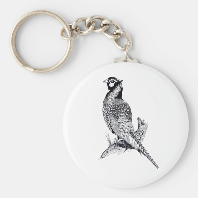 Chaveiro Ilustração do Faisão ao Teclado do botão (Frente)