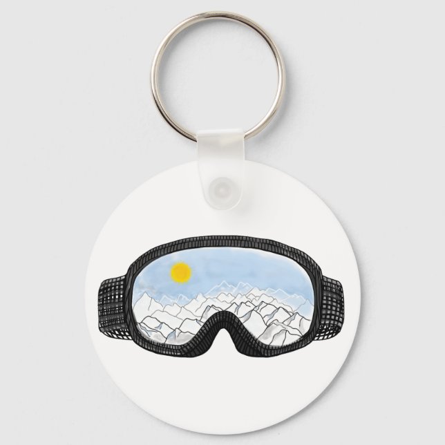 Chaveiro Ilustração do Modo Montanha Ski Goggles (Frente)