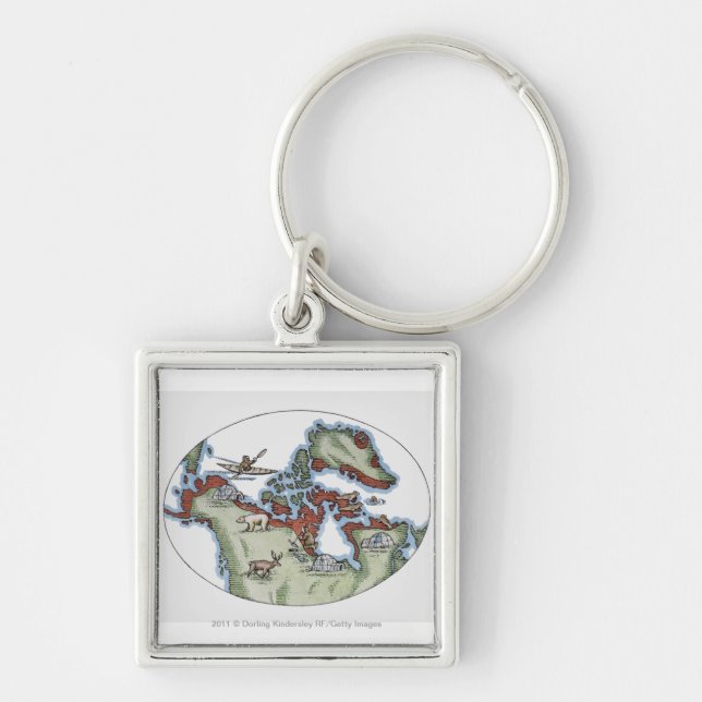Chaveiro Ilustração do território do Inuit (Frente)