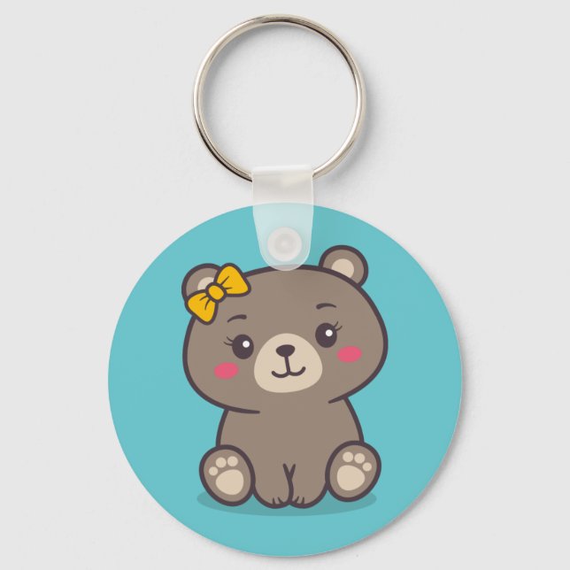 Chaveiro Ilustração do Urso de Teddy (Frente)