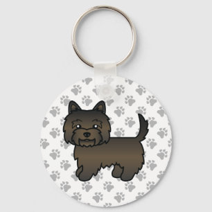 Chaveiro Ilustração e patas do Cairn Terrier Cairn