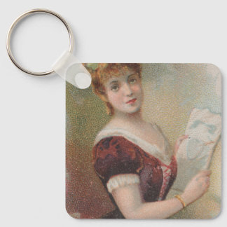 Chaveiro Ilustração Elegante de Dia dos Namorados Antigo, 1