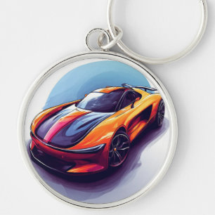 Chaveiro Ilustração Estilizada de Carro Esportivo