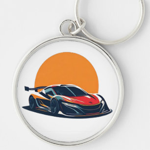 Chaveiro Ilustração Estilizada de Carro Esportivo
