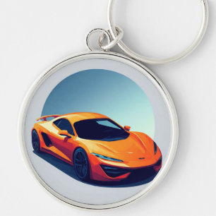 Chaveiro Ilustração Estilizada de Carro Esportivo