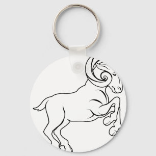 Chaveiro Ilustração estilizado da ram do aries