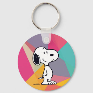 Chaveiro Ilustração Geométrica de Beagle em Cartoon Pop Art