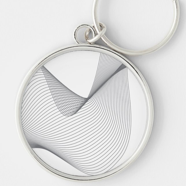 Chaveiro Ilustração moderna, simples e futurista de onda ur (Frente)