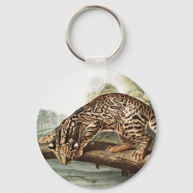 Chaveiro Ilustração Ocelot, Gato-Leopardo (Felis pardalis) (Frente)