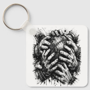Chaveiro Ilustração Orkney Dark Art Ink – Mãos que Agarram