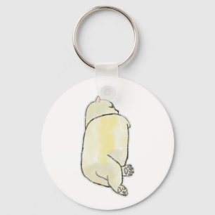 Chaveiro Ilustração Pastel de Cachorro Shiba Inu Adormecido