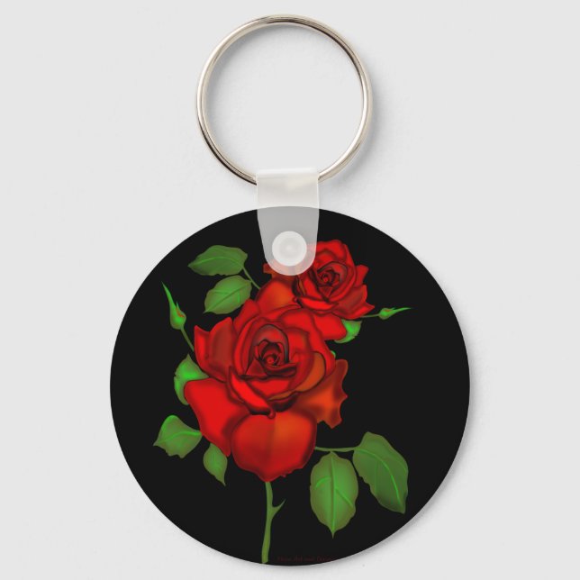 Chaveiro Ilustração rosa Vermelha (Frente)