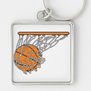 Chaveiro Ilustração vetorial de bola de basquete na rede