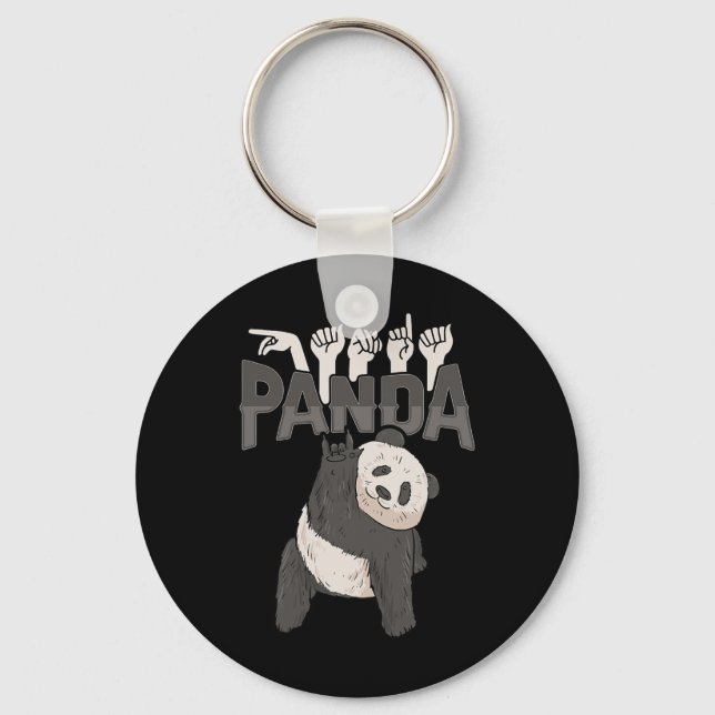 Chaveiro Ily Panda Gestos de Mão em ASL Conscientização sob (Frente)