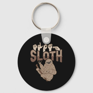 Chaveiro ILY Sloth ASL Gesto de Mão surdo surdo Perda de au