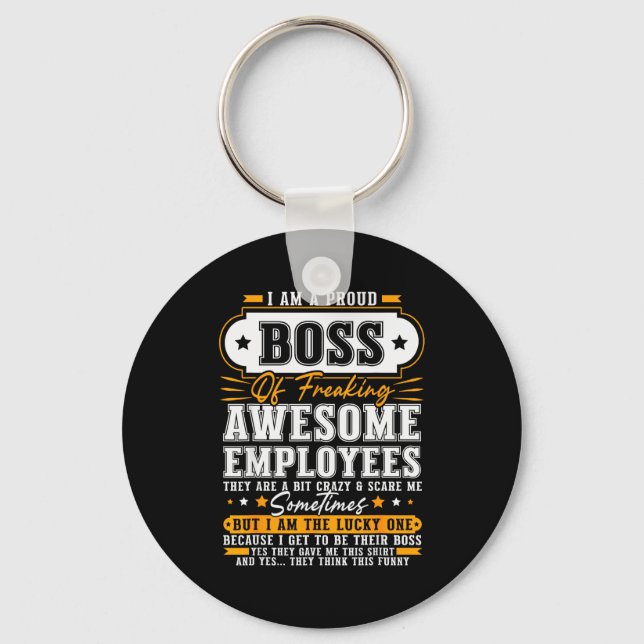 Chaveiro I'm A Proud Boss Of Freaking Awesome Employees Fun (Frente)