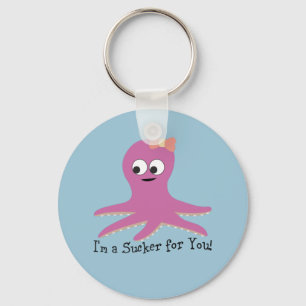 Chaveiro I'm a sucker for you! Pink Octopus