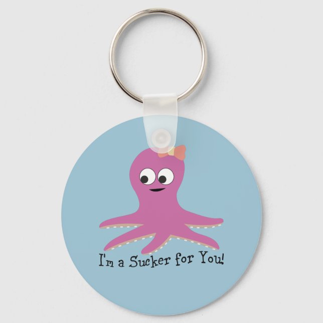 Chaveiro I'm a sucker for you! Pink Octopus (Frente)