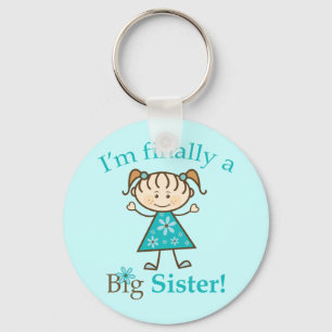 Chaveiro I'm Finally a Big Sister Stick Figure Girl