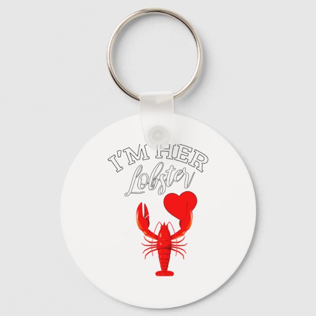Chaveiro Im Her Lobster Heart Couple Matching Gift Valentin (Frente)