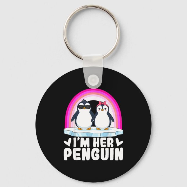 Chaveiro I'm Her Penguin Matching Couple Valentine Love Hea (Frente)
