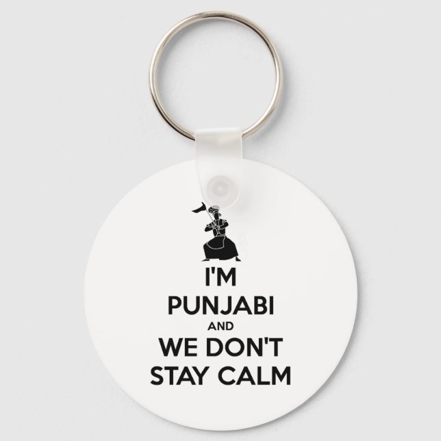 Chaveiro Im Punjabi And We Dont Keep Calm Baby  (Frente)