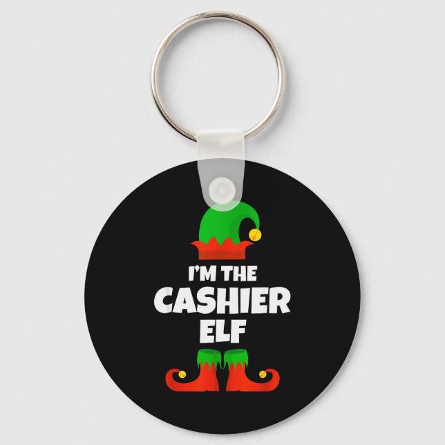 Chaveiro I'm The Cashier Elf Family Pajama Christmas Funny  (Frente)