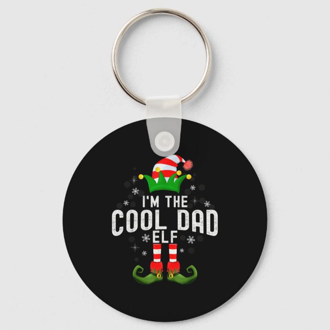 Chaveiro I'm The Cool Dad Elf Christmas Family Pjs Costume  (Frente)