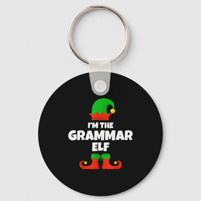 Chaveiro I'm The Grammar Elf Family Pajama Christmas Englie (Frente)