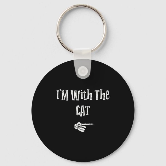 Chaveiro I'm With Cat Halloween Costume Funny Couples Match (Frente)