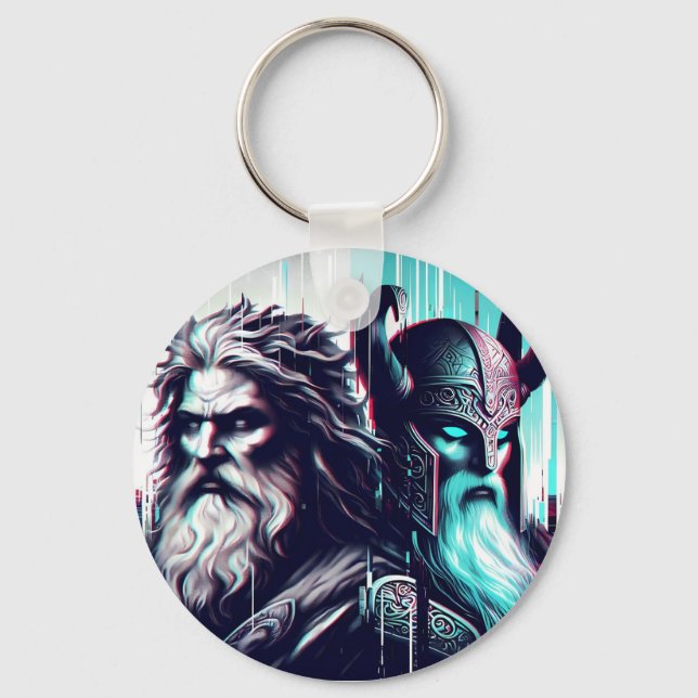 Chaveiro  image of the gods zeus and odin togethe (Frente)