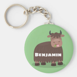 Chaveiro Imagem animada de relva feliz comendo iaque engraç