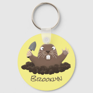 Chaveiro Imagem de desenho animado de bolso engraçado