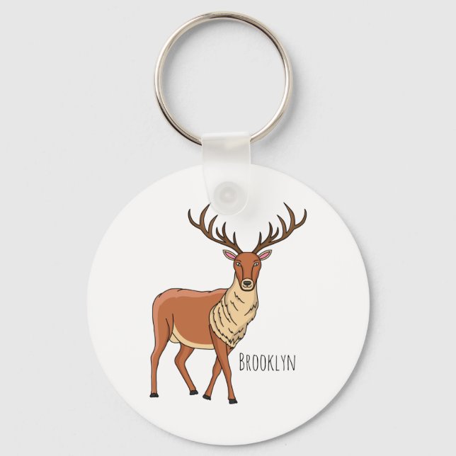 Chaveiro Imagem de desenho de Reindeer (Frente)