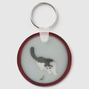 Chaveiro Imagem de seda chinesa do gato