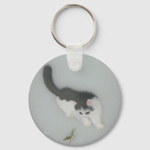 Chaveiro Imagem de seda chinesa do gato