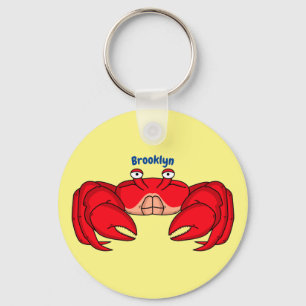 Chaveiro Imagem do desenho animado de caranguejo vermelho-b