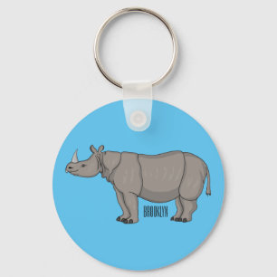 Chaveiro Imagem do desenho animado de Javan rhinoceros