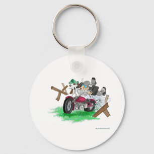 Chaveiro Imagem engraçada do homem no acidente de moto