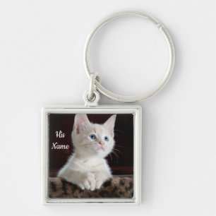 Chaveiro Imagem personalizada de gato giro