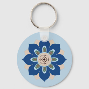 Chaveiro íman com desenho de padrão de roseta vintage