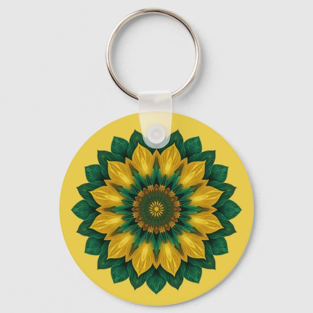 Chaveiro Imperial Solar Flower Mandala Luxury Keychain  (Frente)