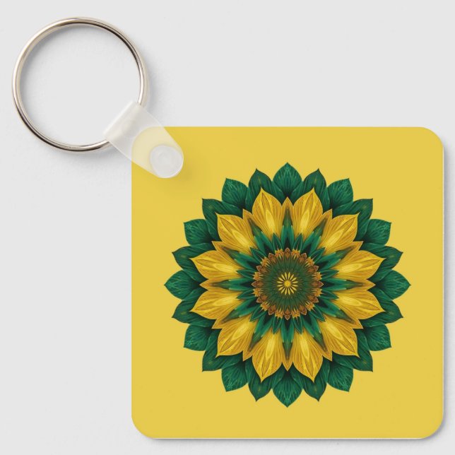 Chaveiro Imperial Solar Flower Mandala Luxury Keychain  (Frente)