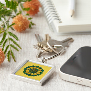 Chaveiro Imperial Solar Flower Mandala Luxury Keychain 