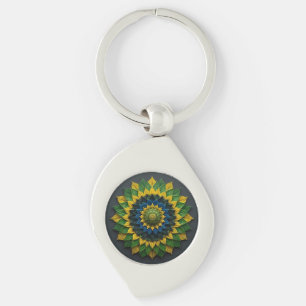Chaveiro Imperial Solar Leaf Mandala Luxury Keychain - Emer